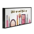 thumbnail image 3 of Stupell Industries Wake Up Make Up Watercolor Pink Grey Fashion Word Design Black Framed Art Print Wall Art, 10x24, by Ziwei Li, 3 of 5