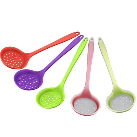 

Silicone Slotted Skimmer Spatula Non-stick Cooking Spoon Ladle Professional Colander Strainer Filter with Long Handle Kitchen To