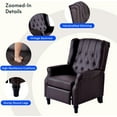 thumbnail image 5 of Brezey XC5 Wingback Recliner Chair for Adults, Mid Century Pushback Accent Chair, Tufted Upholstered Single Sofa Armchair for Living Room, Bedroom, Study (Brown), 5 of 16