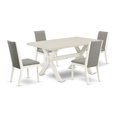 thumbnail image 2 of East West Furniture X026LA206-5 5-Piece Beautiful kitchen table set a Superb Linen White Dining Room Table Top and 4 Lovely Linen Fabric Parson Dining Chairs with Stylish Chair Back, Linen White..., 2 of 10