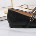 thumbnail image 5 of Womens Classic Mary Jane Flats 2026 Trend Comfortable Low Heel PU Faux Leather Shoes Non-Slip Adjustable Strap Dress Flats for Work Office Casual,Size 9.5, 5 of 9