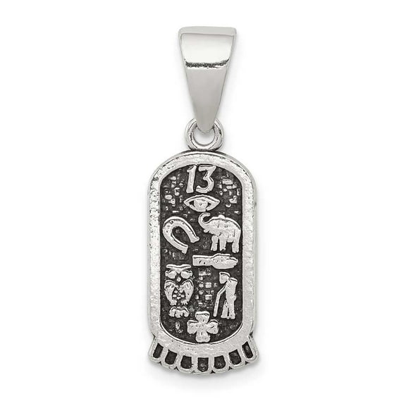 Sterling Silver Antiqued Mini Good Luck Icons Pendant QC8665