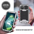 thumbnail image 6 of for iPhone 13 Case,Aluminum Metal Silicone Built-in Kickstand Shockproof Military Heavy Duty Sturdy Protector Cover Rugged Metal Hard Case for iPhone 13 6.1 inch(Silver), 6 of 15