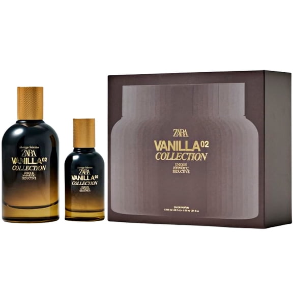 Zara Vanilla Collection 02 Perfume Set for Men Warm Spicy Amber Fragrance with Bourbon Vanilla Notes Elegant Long-Lasting Eau de Parfum Gift Set 100   30ml (3.4   1.0 fl. oz.)