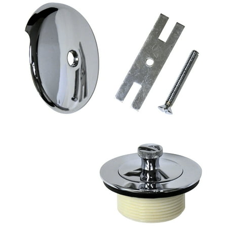 

DANCO Universal Lift and Turn Bath Drain Trim Kit with Overflow Plate Chrome (88966)