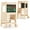 Beige, variant on Costway Toddler Kitchen Step Stool with Activity Chalkboard Adjustable Height & Safety Rail Beige