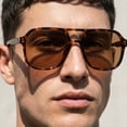 thumbnail image 5 of OPULIZE LUX Aviator Polarized Sunglasses - Anti-Glare Eyewear for Women Men - UV & Eyestrain Protection - Classic Aviator Style Glasses - Dark Brown Lenses, Brown Tortoiseshell Frame - Pack of 1, 5 of 8