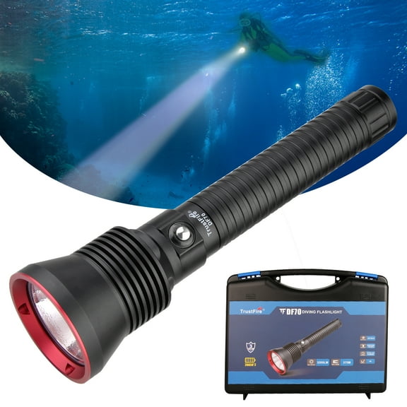 TrustFire DF70 Diving Flashlight Kit,3200lm Diving Torch,Underwater 70m Flashlight,For Diving or Underwater photography
