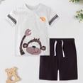 thumbnail image 2 of HCNTES Toddler Baby Spring Summer Clothes Set Short Sleeves T-Shirt Tops + Shorts Cute Outfits Set Kid Shorts Boys For 2t 3t 4t 5t 6t 7t 8t 9t Kid School Activities(G-Light Gray,4-5 Years), 2 of 5