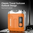 thumbnail image 3 of Luggage Electric Shaver, Beard Shaver Suitcase Design, Electric Mini Portable Razor, IPX 7 Waterproof, 300mAh Battery Charging, Dual Blade for Home Travel, Orange, 3 of 13
