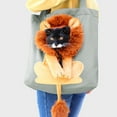thumbnail image 3 of Sacs de Transport de Chat pour Animaux de Compagnie Dessin Animé Mignon Lion Conception Trou Réglable Taille Portable Sac à Main de Voyage Sortant Respirant, 3 of 9
