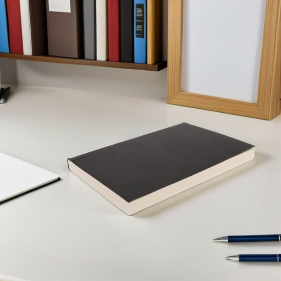 PENIKOKO Black Thick Paper Blank Journal Notebook for Drawing and Sketching with Durable Kraft Cover 8.5 x 11