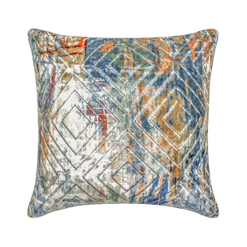 Decorative Blue 18"x18" (45x45 cm) Sqaure Throw Pillows, Velvet