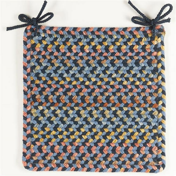 Rhody Rug WO11A015X015B 15 in. Woodstock Chair Pad, Indigo & Multi Color