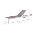 thumbnail image 5 of Edie 76 Inch Outdoor Adjustable Chaise Lounger, Metal Frame, Gray Textilene - Saltoro Sherpi, 5 of 5