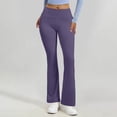 thumbnail image 2 of Gfyviroh Women's Athletic Flared Leggings Solid Lightweight Stretch Yoga Fitness Pants High Waist Casual Bootcut Pants, 2 of 6