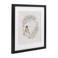 thumbnail image 2 of Spring Bird on Flower Wreath Black Framed Print Under Glass, 13 x 13, Made In USA, 2 of 8