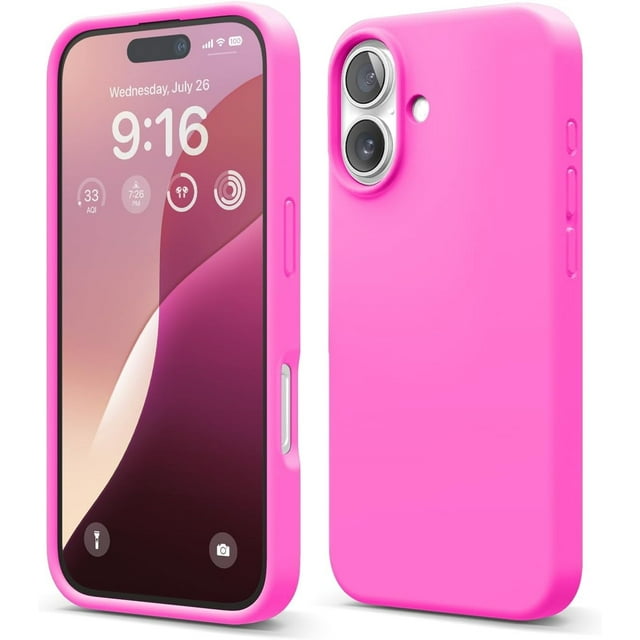KOMI Compatible with iPhone 16 Pro Max Case, Premium Liquid Silicone Case, Full Body Protective Cover, Shockproof, Slim Phone Case, Anti-Scratch Soft Microfiber Lining, 6.9 inch Ice Red