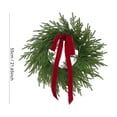 thumbnail image 3 of 24" Norfolk Pine & Cedar Wreath for Front Door, Artificial Christmas Wreath Seasonal Decor, Faux Green Fake Pine Needles Wreath, 3 of 7