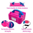 thumbnail image 4 of Bomba Para Inflar Globos Eléctrica Portátil Doble Válvula Big Room HJBABA190001, 4 of 7