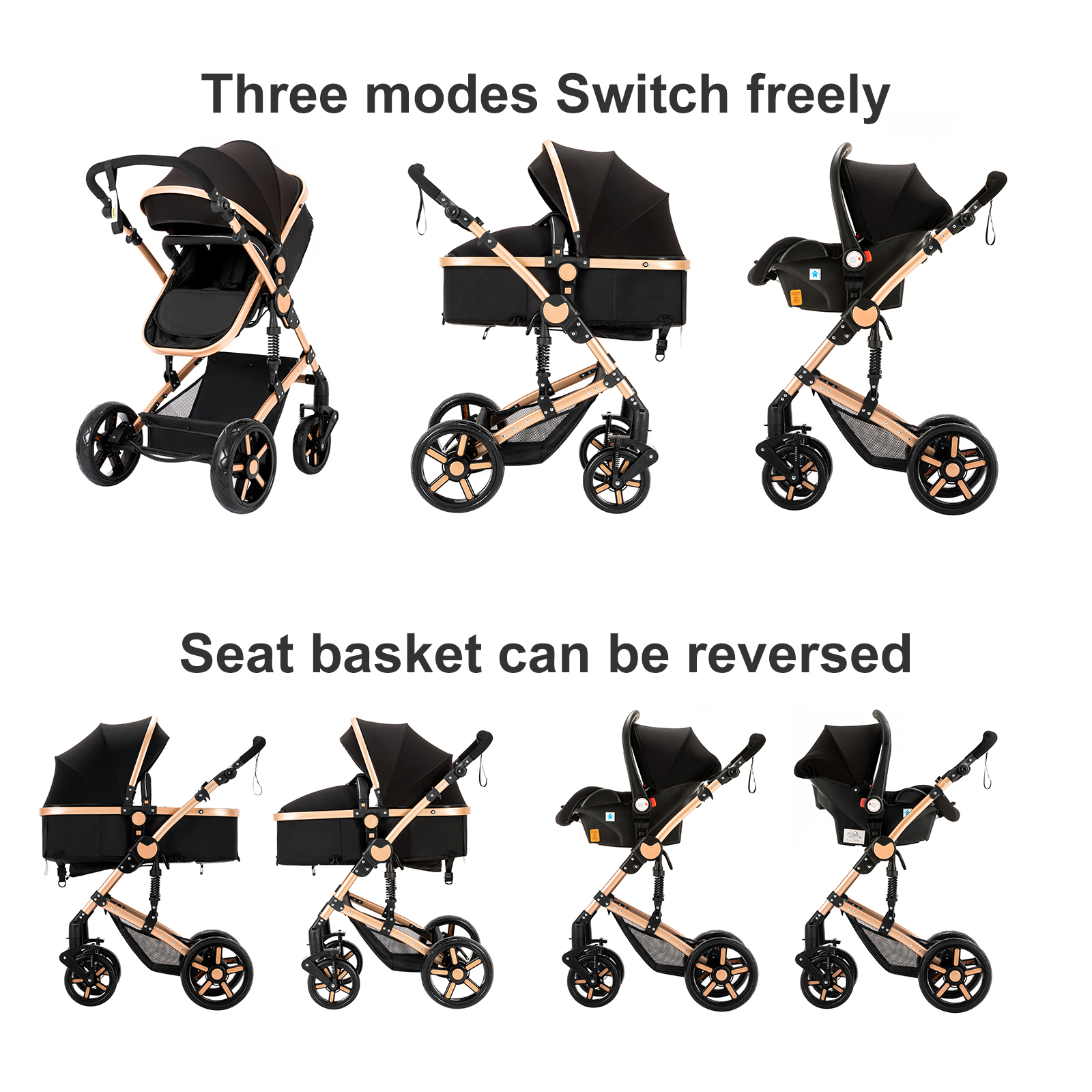 Magic ZC 3 in 1 Modular Infant Travel System,Folding Infant Newborn ...