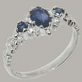 thumbnail image 2 of LBG British Made Spectacular 14k White Gold Natural Sapphire Womens Statement Ring - 33 size options - Size 10.5, 2 of 9