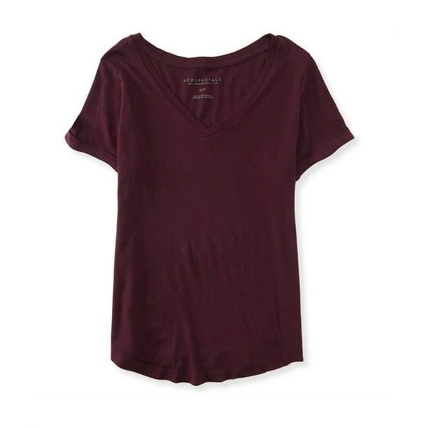 Aeropostale Perfect Tee - Camiseta básica para mujer, color morado, extragrande Aeropostale Camiseta básica