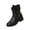 Black, variant on Womens Orthopedic Mid Calf Boots, Moto Casual Walking Shoes, Soft Leather Arch Support Wide Fit Festival Outdoor Daily Fall Boots Brown