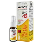 MediNatura ReBoost Zinc +13 Maximum Relief for Sore Throat Fast-Acting Natural Homeopathic Ingredients Help Calm Cold & Flu Symptoms & Whole Body Discomfort - Cherry Spray - 0.68 oz