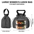 thumbnail image 5 of Black Leopard Print Drawstring Lunch Bag Women - Drawstring Lunch Bag Insulated for Work Office - Stain-Resistant Large Lunchbags for Women with Multi-Pockets, 5 of 6