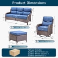 thumbnail image 7 of Unnifurnzi 5 Pieces Outdoor Furniture-All Weather Wicker Swivel Patio Chairs with Patio Couch Patio Furniture for Deck Porch Poolside Balcony-Brown/Blue, 7 of 7