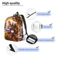 thumbnail image 3 of Disketp Cute Cat Sunflower Mochila de Lona Estampada, Mochila Escolar de Viaje Ligera para Estudiantes y Portátil-Medium, 3 of 5