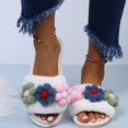 thumbnail image 2 of Vedolay Slippers for Women Indoor Outdoor Durable Comfort Slip On Plush Slippers White,40-41, 2 of 2