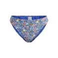 thumbnail image 5 of No Boundaries Women's Floral Mid Waist High Leg Bikini Bottoms, Sizes XXS-XXL, 5 of 5