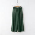 thumbnail image 3 of WULMLEO Women's Linen Wide Leg Pants Casual Summer Bottoms with Drawstring Green 4XL, 3 of 3