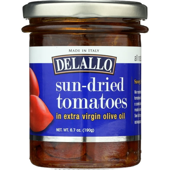 Pack of 6, Delallo Sun Dried Tomatoes in Olive Oil, 6.7 oz