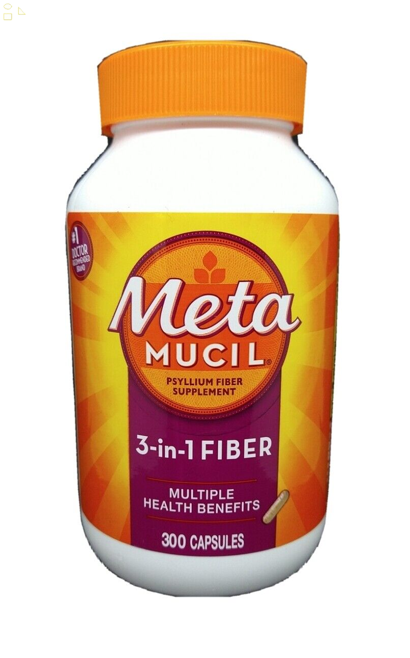 Metamucil Fiber 3in1 Psyllium Capsule Fiber Supplement 300Ct