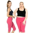 thumbnail image 2 of Stretch Is Comfort Women's Cotton Knee Length Leggings Hot Pink Large, 2 of 3