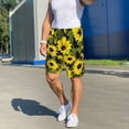 thumbnail image 6 of Balery Sunflowers In Vintage Men's Cotton Knit Pajama Shorts Waistband & Pockets,Short Pajama Pants-Large, 6 of 8