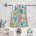 thumbnail image 4 of Coolnut Vintage Spring Hummingbird Hand Towels 2 PCS, Retro Flower Leave Kitchen Towel Ultra Soft and Highly Absorbent,Decorative Fingertip Face Towel for Bathroom Hotel, 28.3"x14.4", 4 of 5