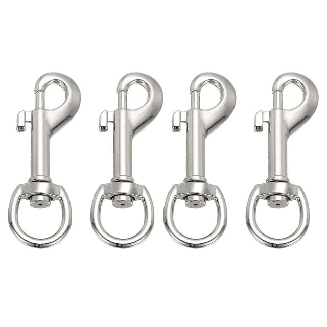 Uxcell 4 Pcs Clips à Pression Pivotants pour Drapeau, Crochets en Alliage Robustes de 2,7 Pouces, Ton Argenté