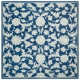 thumbnail image 6 of SAFAVIEH Micro-Loop Carl Floral Overdyed Wool Area Rug, Navy/Grey, 5' x 5' Round, 6 of 10