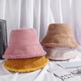 thumbnail image 6 of CoCopeaunts Women Bucket Hat Hats Double-Sided Artificial Lamb Solid Color Autumn Winter Warm Fisherman Hat Foldable Basin Hat, 6 of 8