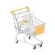 thumbnail image 2 of Mini carrito de compras de metal, modelo decorativo, regalo, juego de rol multiusos, comida, juguete amarillo, 2 of 9