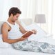 thumbnail image 5 of Balery Retro ice blue snowflakes Pantalones de pijama para hombre, pijama ultraligero, pantalón de descanso-Small, 5 of 6
