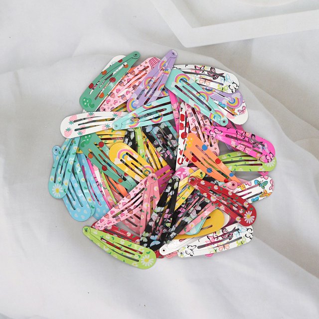 Horquilla colorida de aleación de gota de agua para niña, pinzas para el pelo con estampado Bb, accesorios para el cabello para bebé, 20-100 piezas