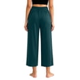thumbnail image 7 of Hesxuno Women Modal Pajama Pants Elastic Waist Solid Lounge Trousers Loose Fit Staight Wide Leg Summer Bottoms Casual Comfy Breathable Sleep Pant Green M, 7 of 7