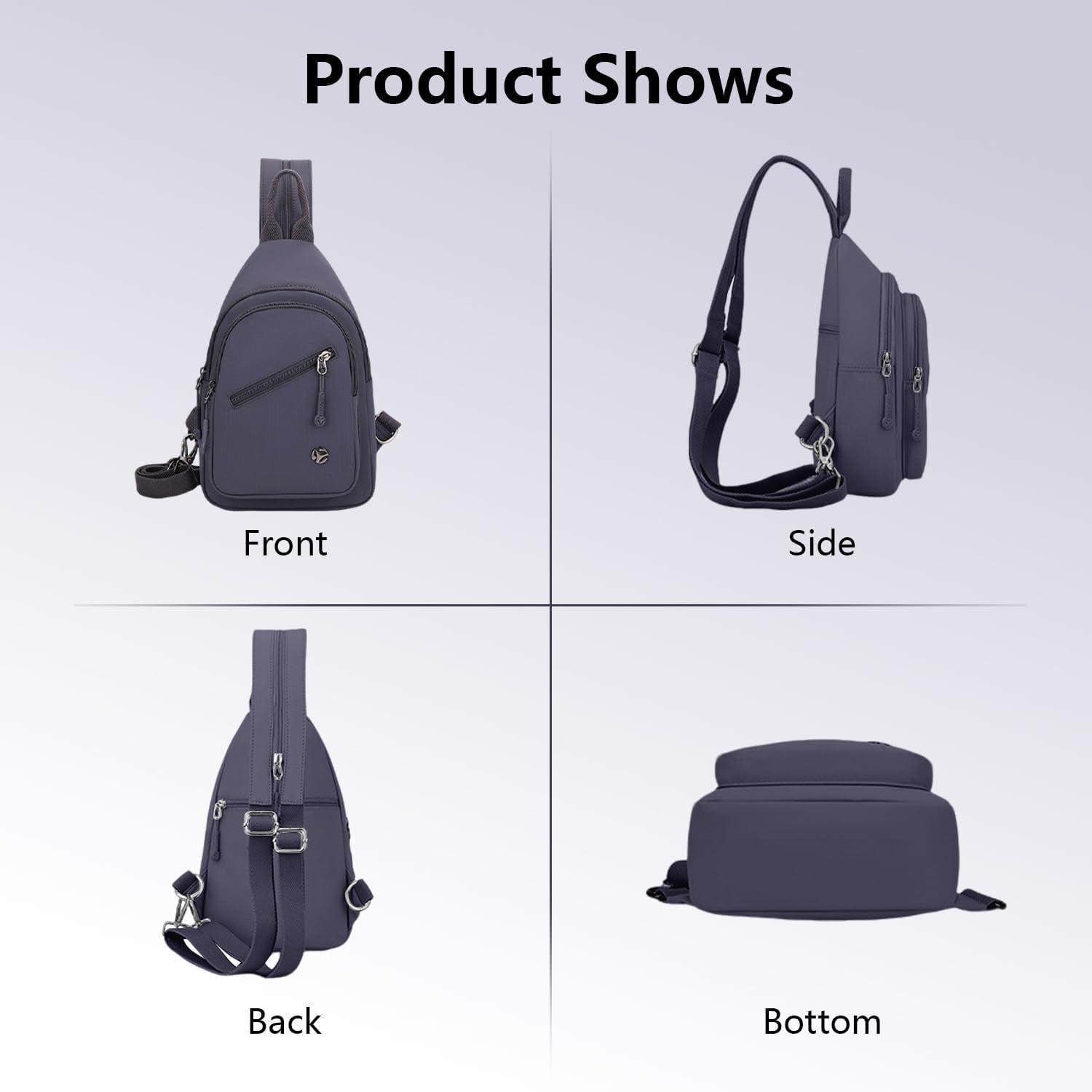 Crossbody Bag for Women, Multi-Pocket Waterproof Shoulder Carry Bag, Sling Bag Backpack for Travel/Outdoor/Hiking/Daily Use