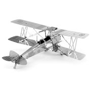 Model Kit De Havilland Tiger Moth Trainer Aircraft (Moderate Difficulty) Steel Model by Metal Earth