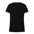 thumbnail image 4 of OSOLU Solid Color Women Casual V-Neck T-Shirt Short Sleeve Tshirts Tee Summer Fall Tops For Everyday Wear Basic Tee Versatile Tops Breathable Dailywear, 4 of 5